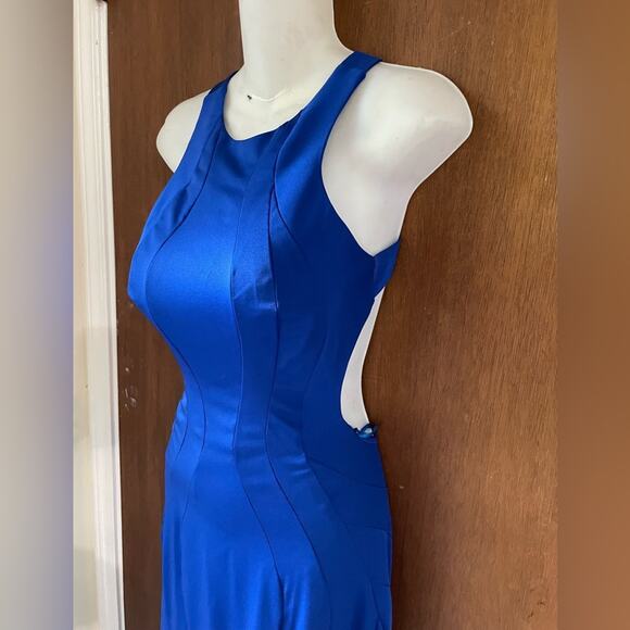 JVN Jovani royal blue open back dress - Picture 6 of 8